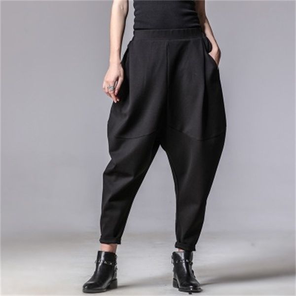 2021 more female size autumn personality winter black elastic waistband harem pants casual tide mended new 01ow, Black;white
2021 more female size autumn personality winter black elastic waistband harem pants casual tide mended new 01ow, Black;white