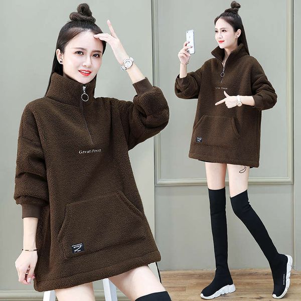 women's high collar sweater autumn winter 2020 new large foreign style fashionable age reducing plush thickened short pullover top, Black
women's high collar sweater autumn winter 2020 new large foreign style fashionable age reducing plush thickened short pullover top, Black