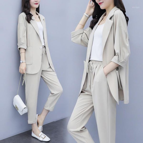 suit suit, female autumn 2020 new korean goddess fan yangqi ageing fashion slim net red two-piece pants three quarter long1, Gray
suit suit, female autumn 2020 new korean goddess fan yangqi ageing fashion slim net red two-piece pants three quarter long1, Gray