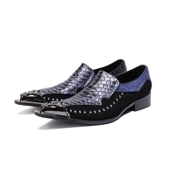 new style fashion genuine leather snake rivets shoes luxurye men silver metal toe party and wedding shoes, Black
new style fashion genuine leather snake rivets shoes luxurye men silver metal toe party and wedding shoes, Black