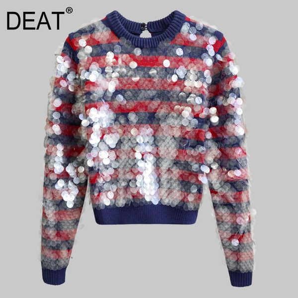 women's sweaters deat 2021 autumn winter sequins long sleeve streetwear round neck knitting fashion sweater pullover 3ac364, White;black
women's sweaters deat 2021 autumn winter sequins long sleeve streetwear round neck knitting fashion sweater pullover 3ac364, White;black