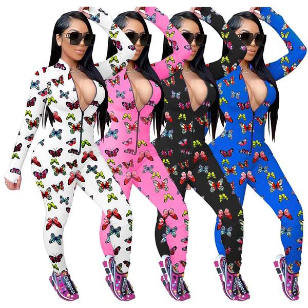 gym clothing women's butterfly print rompers long sleeve jumpsuit zipper v-neck tight elastic yoga pants stretch jogger trousers, White;black
gym clothing women's butterfly print rompers long sleeve jumpsuit zipper v-neck tight elastic yoga pants stretch jogger trousers, White;black