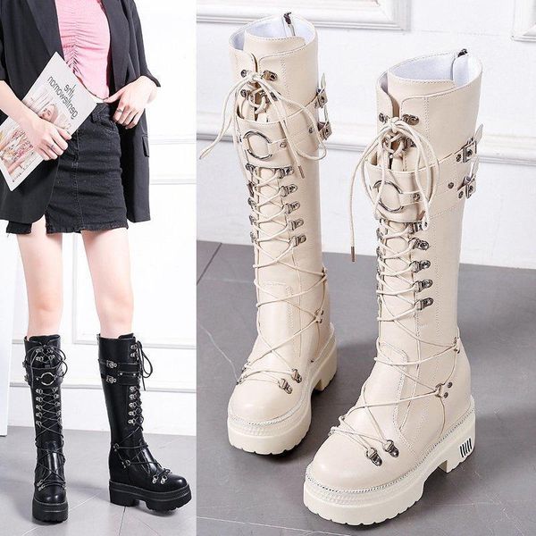 winter 10cm platform lace up long women boots knee high wedges heels autumn female leather sneakers motorcycle boots1, Black
winter 10cm platform lace up long women boots knee high wedges heels autumn female leather sneakers motorcycle boots1, Black
