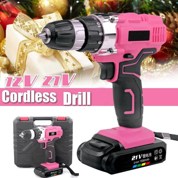 12v 21v pink brushless electric drills cordless screwdriver 1500mah mini electric power drill charge and battery with box
12v 21v pink brushless electric drills cordless screwdriver 1500mah mini electric power drill charge and battery with box