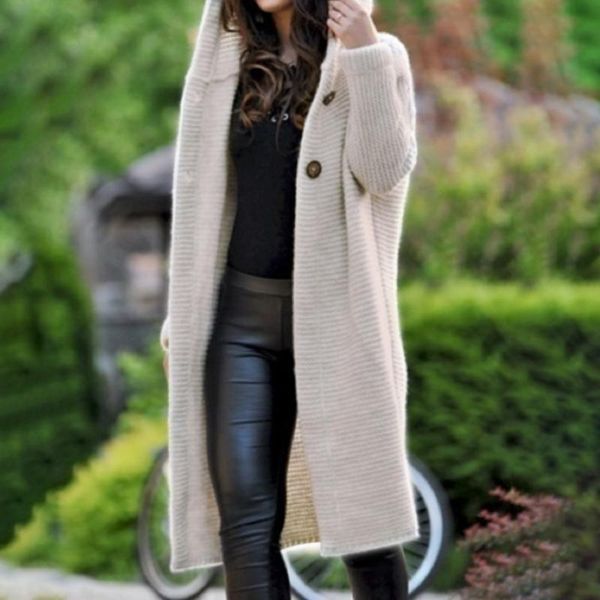 hooded sweater autumn winter coat long-sleeve casual loose knit sweater hooded blusas de inverno feminina oversize jacket coat, White
hooded sweater autumn winter coat long-sleeve casual loose knit sweater hooded blusas de inverno feminina oversize jacket coat, White