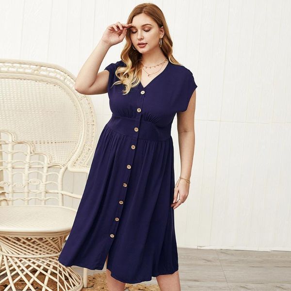 casual dresses whzhm party women summer buttons a-line high waist plus size 3xl 4xl short sleeve deep v-neck white dress femme1, Black;gray
casual dresses whzhm party women summer buttons a-line high waist plus size 3xl 4xl short sleeve deep v-neck white dress femme1, Black;gray