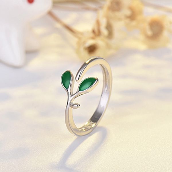 new 925 sterling silver women ring fashion green leaves sprout adjustable index finger rings jewelry anniversary gift
new 925 sterling silver women ring fashion green leaves sprout adjustable index finger rings jewelry anniversary gift
