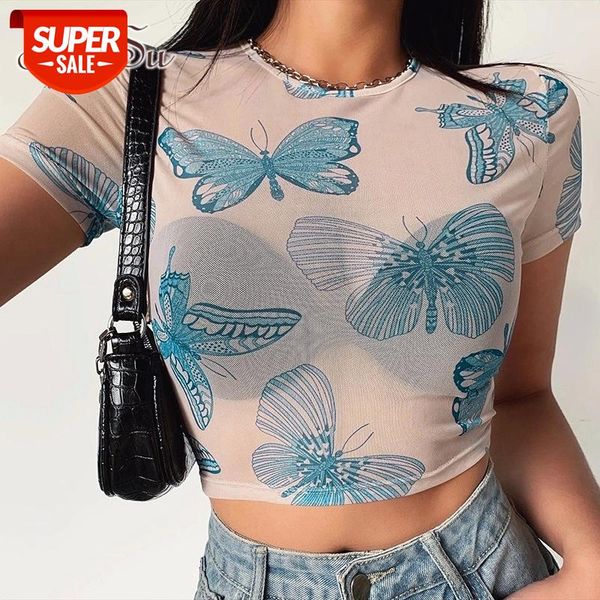 artsu butterfly print mesh cropped tshirt women summer short sleeve transparent t-shirt fashion tees streetwear asts52132 #go6k, White
artsu butterfly print mesh cropped tshirt women summer short sleeve transparent t-shirt fashion tees streetwear asts52132 #go6k, White
