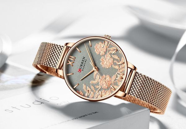 wristwatches curren women watch luxury rose gold stainless steel bracelet fashion decent womens quartz watches ladies clock1, Slivery;brown
wristwatches curren women watch luxury rose gold stainless steel bracelet fashion decent womens quartz watches ladies clock1, Slivery;brown