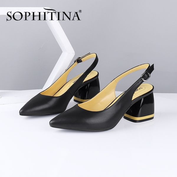 sophitina summer new women sandals pointed toe square heel high back strap shoes metal decoration sheepskin mature sandals c585 y200405, Black
sophitina summer new women sandals pointed toe square heel high back strap shoes metal decoration sheepskin mature sandals c585 y200405, Black