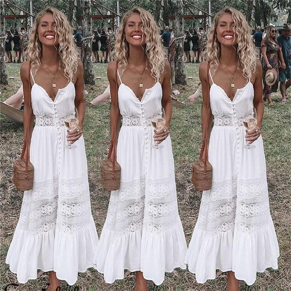 arrival women boho long maxi dress summer ladies lace beach evening party sundress sleeveless sling v-neck dresses vestido, Black;gray
arrival women boho long maxi dress summer ladies lace beach evening party sundress sleeveless sling v-neck dresses vestido, Black;gray