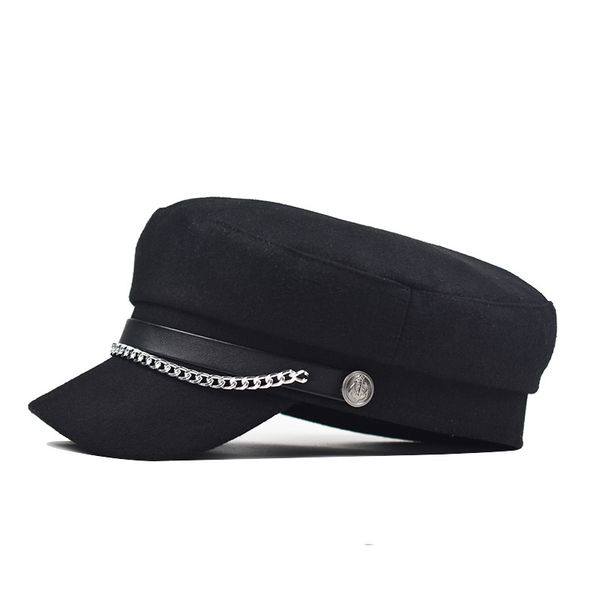 utumn winter chain black wool military berets for women female flat army cap salior hat girl travel berets ladies painters cap 201027, Blue;gray
utumn winter chain black wool military berets for women female flat army cap salior hat girl travel berets ladies painters cap 201027, Blue;gray