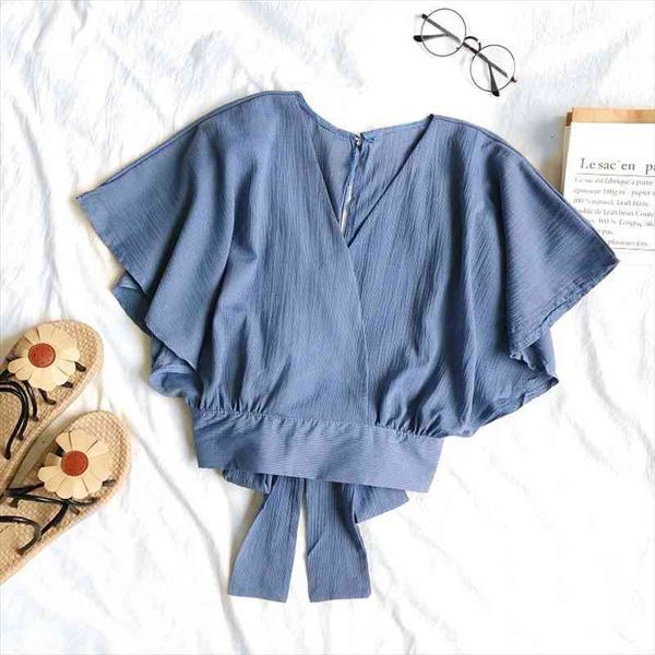 Women Summer Batwing Sleeve V-neck Basic Bow Shirt Elegant Lady Lace Up Bandage Slim High Waist Short Sexy Blouse Tops, White
Women Summer Batwing Sleeve V-neck Basic Bow Shirt Elegant Lady Lace Up Bandage Slim High Waist Short Sexy Blouse Tops, White