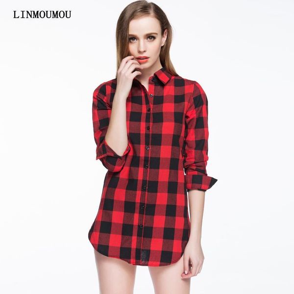 women blouses long shirts single breasted plaid cotton shirt wild casual streetwear shirt women plus size blouse1, White
women blouses long shirts single breasted plaid cotton shirt wild casual streetwear shirt women plus size blouse1, White