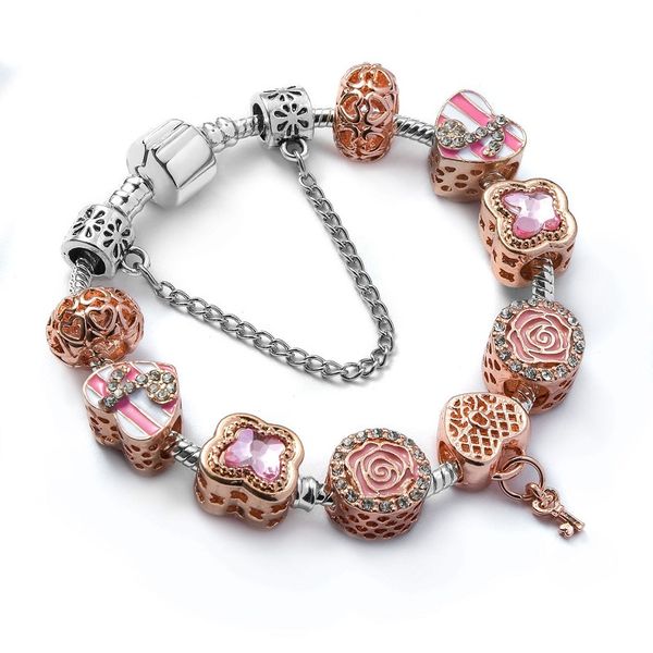 17-21cm new charm bracelet 925 silver fit pandora european bracelets heart locker key crystal rose flower dangle heart pendant charm bead ac, Black
17-21cm new charm bracelet 925 silver fit pandora european bracelets heart locker key crystal rose flower dangle heart pendant charm bead ac, Black