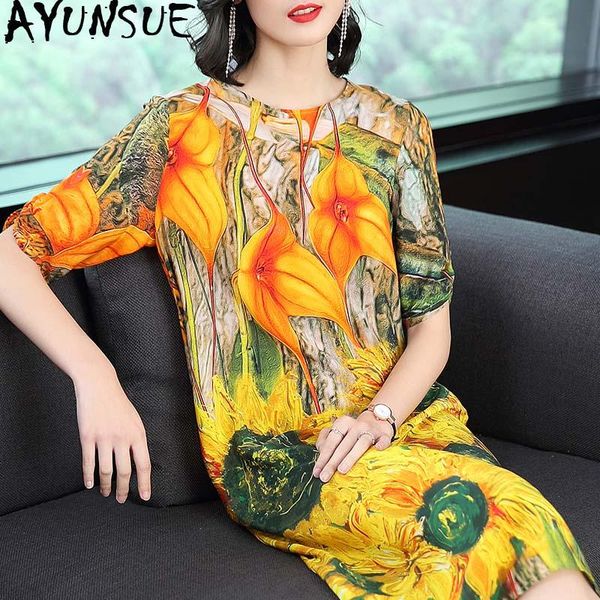 ayunsue 2020 women summer beach dress floral silk boho sunflower dress big size women's dresses vestidos de verano kj1990, Black;gray
ayunsue 2020 women summer beach dress floral silk boho sunflower dress big size women's dresses vestidos de verano kj1990, Black;gray