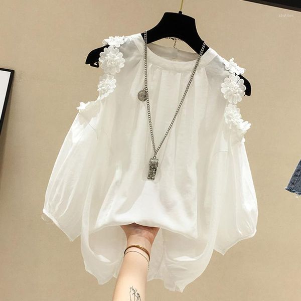 women's blouses & shirts half sleeve women blouse 2021 summer for fashion o-neck cold shoulder appliques loose #g301, White
women's blouses & shirts half sleeve women blouse 2021 summer for fashion o-neck cold shoulder appliques loose #g301, White