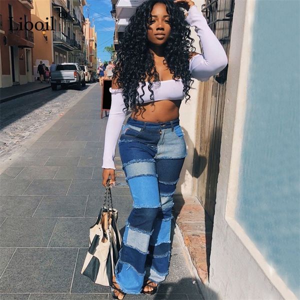 liooil color block high waist flare jeans with pockets streetwear ladies trousers bell bottoms skinny denim jean pants y200417, Blue
liooil color block high waist flare jeans with pockets streetwear ladies trousers bell bottoms skinny denim jean pants y200417, Blue