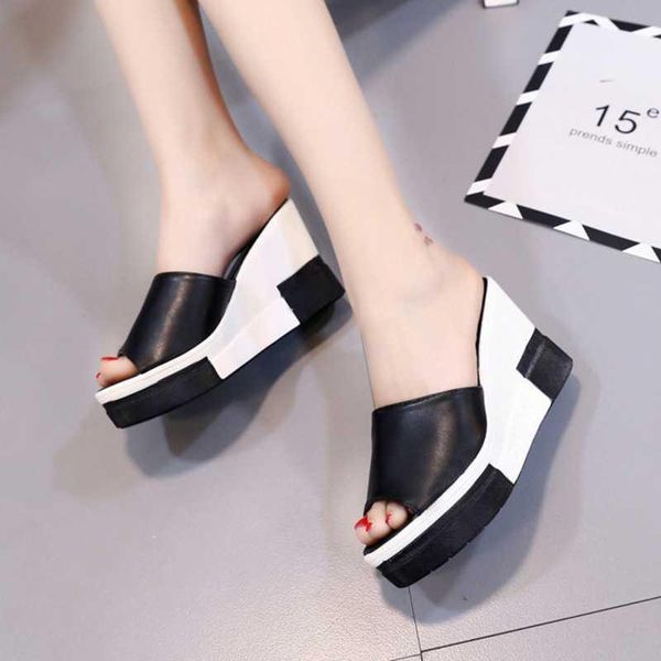 summer simple wedges heel slippers peep toe high heel height increasing platform shoes women sandals plus size1, Black
summer simple wedges heel slippers peep toe high heel height increasing platform shoes women sandals plus size1, Black