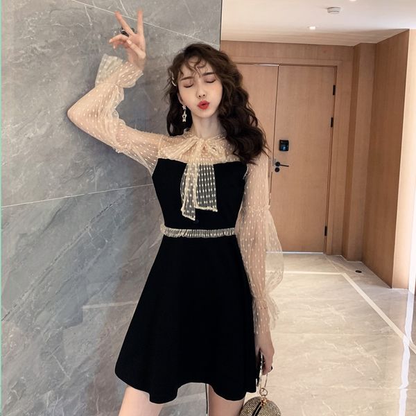 ydqpv autumn and for 2020 sweet high waist french style slim super fairy korean stitching sleeve lantern dresslantern dress women's win, Black;gray
ydqpv autumn and for 2020 sweet high waist french style slim super fairy korean stitching sleeve lantern dresslantern dress women's win, Black;gray