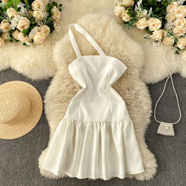2021 new solid female singiny summer party plissado sling dress no back the line short style bblf, Black;gray
2021 new solid female singiny summer party plissado sling dress no back the line short style bblf, Black;gray