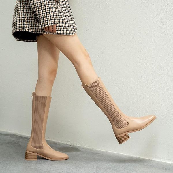 boots autumn winter warm for women's leather knee high black apricot slim dress party shoes woman elastic botas mujer
boots autumn winter warm for women's leather knee high black apricot slim dress party shoes woman elastic botas mujer