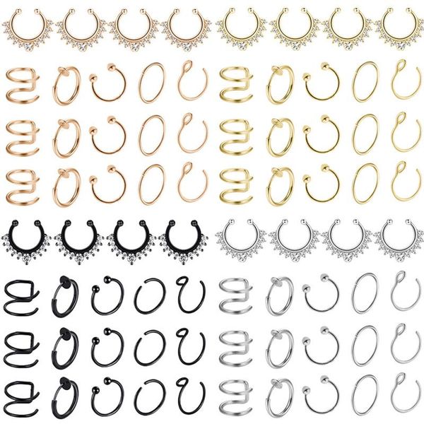 stainless steel crystal fake nose piercing septum ring set non piercing labret lip ring lot faux nose ring hoop set helix earing sqccwy, Slivery;golden
stainless steel crystal fake nose piercing septum ring set non piercing labret lip ring lot faux nose ring hoop set helix earing sqccwy, Slivery;golden