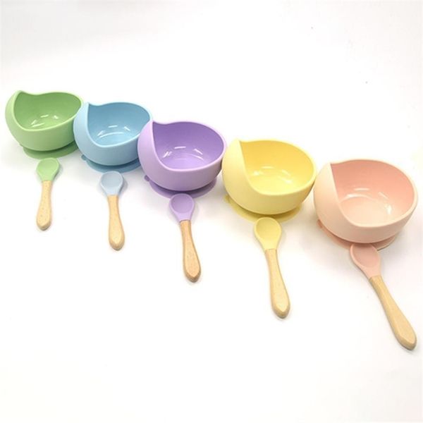 silicone baby feeding bowl set baby learning dishes suction bowl set wood spoon non-slip baby silicone tableware lj201221
silicone baby feeding bowl set baby learning dishes suction bowl set wood spoon non-slip baby silicone tableware lj201221