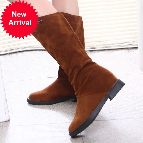 2021 new female matte ladies'boots height women's shoes increased low heels lady mid-calf boots higher 40 apaq, Black
2021 new female matte ladies'boots height women's shoes increased low heels lady mid-calf boots higher 40 apaq, Black