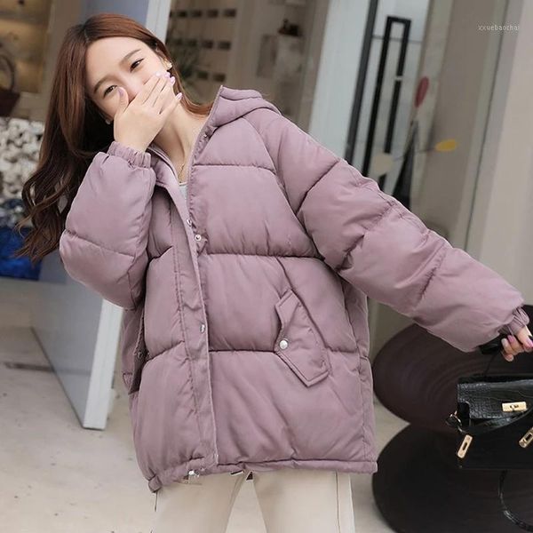 women's winter jacket short style hooded casual parkas woman cotton padded stand collar solid loose plus size thick coat ladies1, Black
women's winter jacket short style hooded casual parkas woman cotton padded stand collar solid loose plus size thick coat ladies1, Black