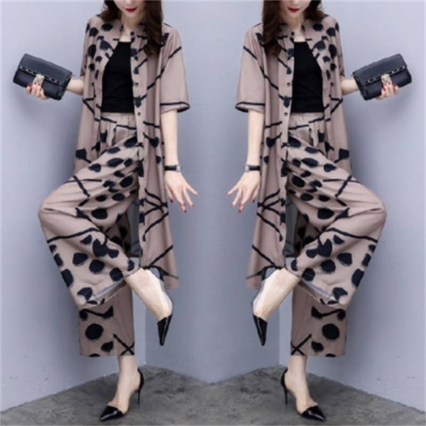 female dot piece of and casual cardigan pants leg drop two pieces femme deux outfits suit women 9794, White
female dot piece of and casual cardigan pants leg drop two pieces femme deux outfits suit women 9794, White