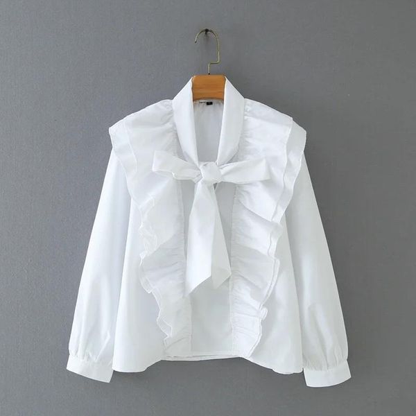 women cascading ruffle v-neck bow tie white shirt smock femme long sleeve blouse casual lady loose blusas s8089
women cascading ruffle v-neck bow tie white shirt smock femme long sleeve blouse casual lady loose blusas s8089