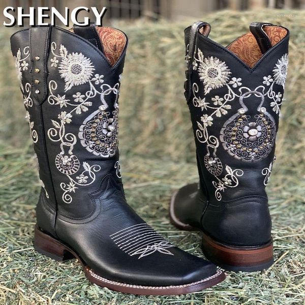 boots autumn women knee high mid-calf slip-on mixed color embroider women's shoes rome retro hiking ladies western shoes1, Black
boots autumn women knee high mid-calf slip-on mixed color embroider women's shoes rome retro hiking ladies western shoes1, Black