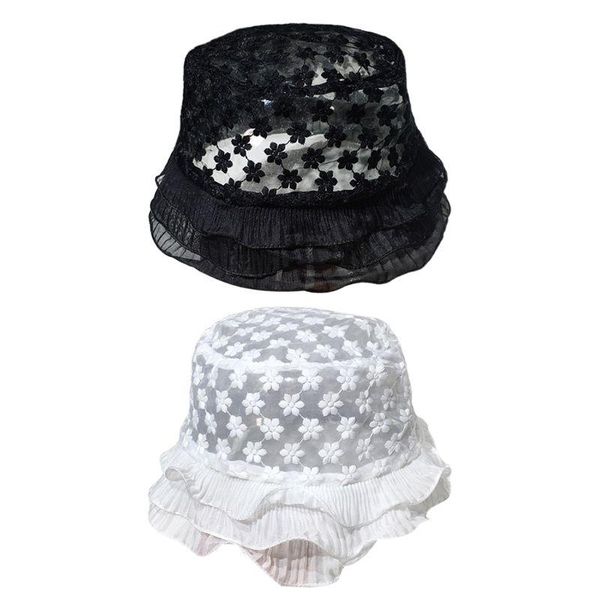 wide brim hats japanese lolita embroidery floral lace bucket hat women layered ruffles sun cap 2xpd, Blue;gray
wide brim hats japanese lolita embroidery floral lace bucket hat women layered ruffles sun cap 2xpd, Blue;gray