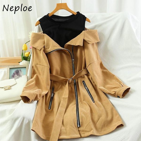neploe korean fashion o-neck zipper dress women fall clothes fake two patchwork vestidos off shoulder irregular dresses 1h3531, Black;gray
neploe korean fashion o-neck zipper dress women fall clothes fake two patchwork vestidos off shoulder irregular dresses 1h3531, Black;gray