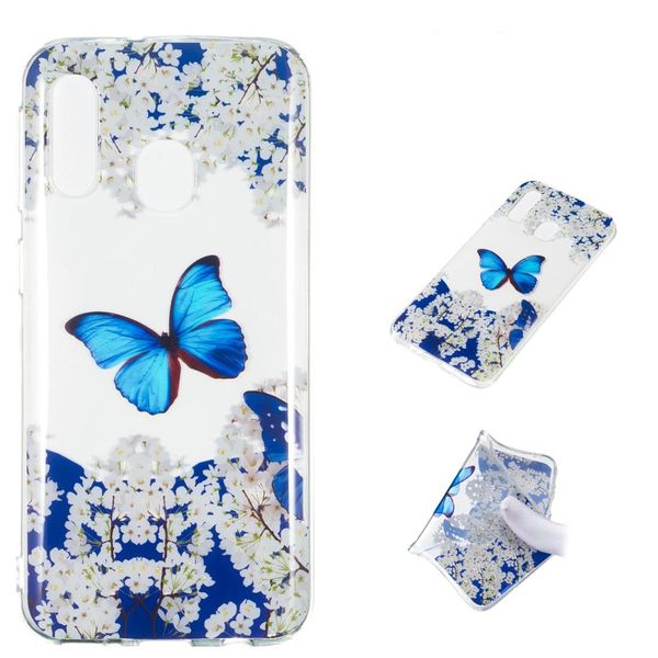 blue butterfly pattern highly transparent tpu protective case for galaxy a40 
blue butterfly pattern highly transparent tpu protective case for galaxy a40