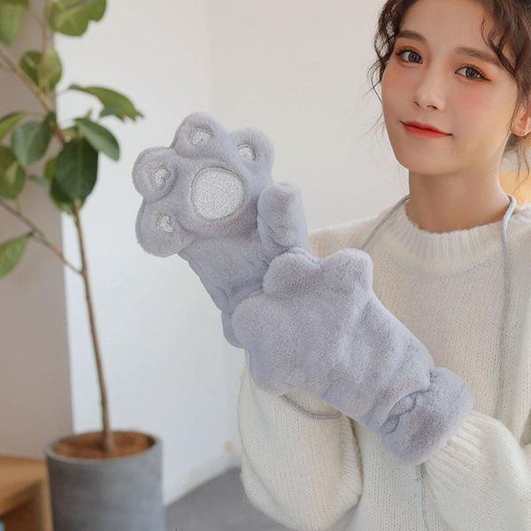 winter keep warm cartoon gloves cat claw plush bear soft velvet gloves girls thickening full finger fluffy mittens 1 pairs, Blue;gray
winter keep warm cartoon gloves cat claw plush bear soft velvet gloves girls thickening full finger fluffy mittens 1 pairs, Blue;gray