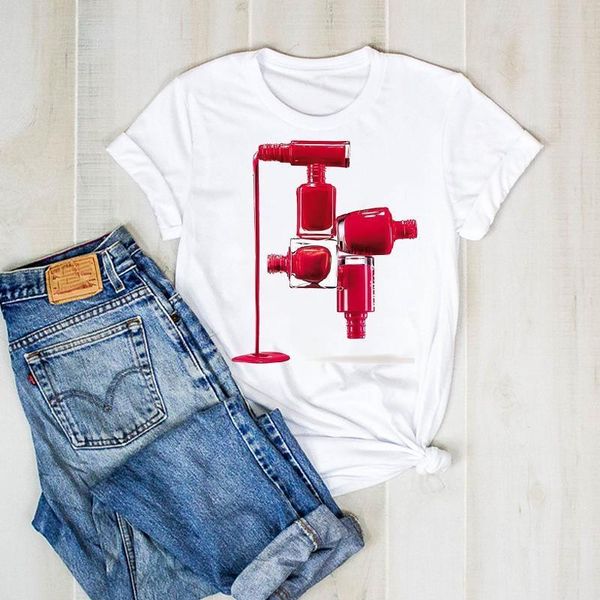women print make up 90s casual elegant 3d color lady graphict ladies clothes tee female tshirt womens shirt clothing t-shirt, White
women print make up 90s casual elegant 3d color lady graphict ladies clothes tee female tshirt womens shirt clothing t-shirt, White