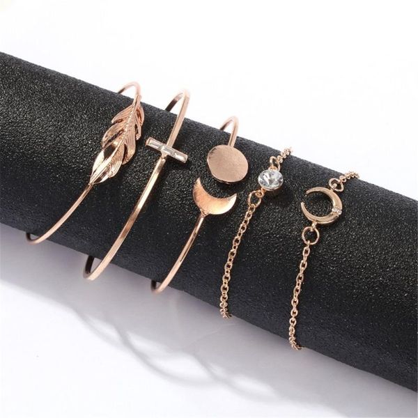 2020 new arrival new fashion bracelet five-piece geometric leaves moon jewelry female gold & black bracelet c502
2020 new arrival new fashion bracelet five-piece geometric leaves moon jewelry female gold & black bracelet c502