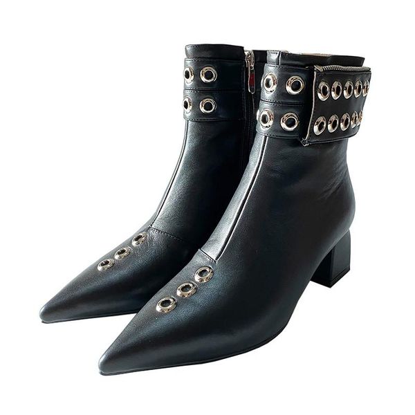 2020 новый high quality lace up женщины ботильоны остроконечные toe смешанного цвета толстый каблук из натуральной кожи rivet панк обувь, Black
2020 новый high quality lace up женщины ботильоны остроконечные toe смешанного цвета толстый каблук из натуральной кожи rivet панк обувь, Black