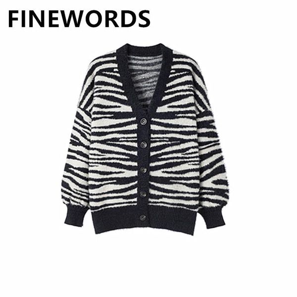 women's knits & tees fiords retro zebra striped printed knitted cardigans women autumn winter thicen soft sweater jackets loose oversiz, White
women's knits & tees fiords retro zebra striped printed knitted cardigans women autumn winter thicen soft sweater jackets loose oversiz, White