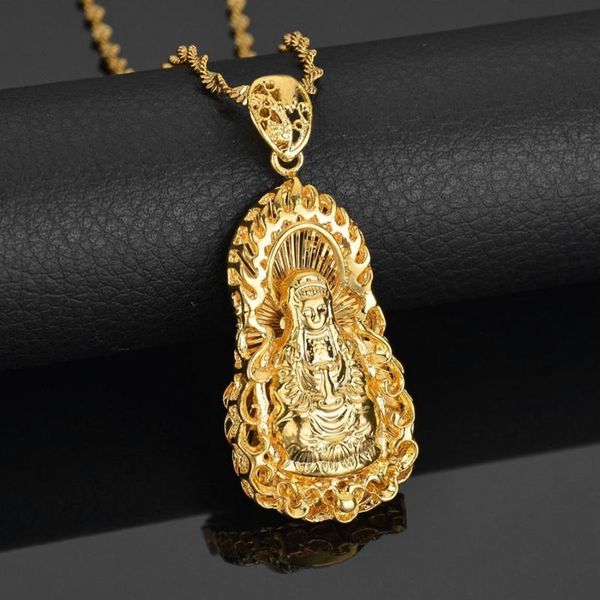 new sale chinese style avalokitesvara gold color copper necklaces pendants buddha pendant chain for men women jewelry, Silver
new sale chinese style avalokitesvara gold color copper necklaces pendants buddha pendant chain for men women jewelry, Silver