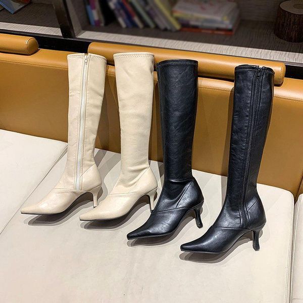 zipper stiletto leather upper thigh high boots breathable high tube knee boots point toe heels women's knee-high, Black
zipper stiletto leather upper thigh high boots breathable high tube knee boots point toe heels women's knee-high, Black
