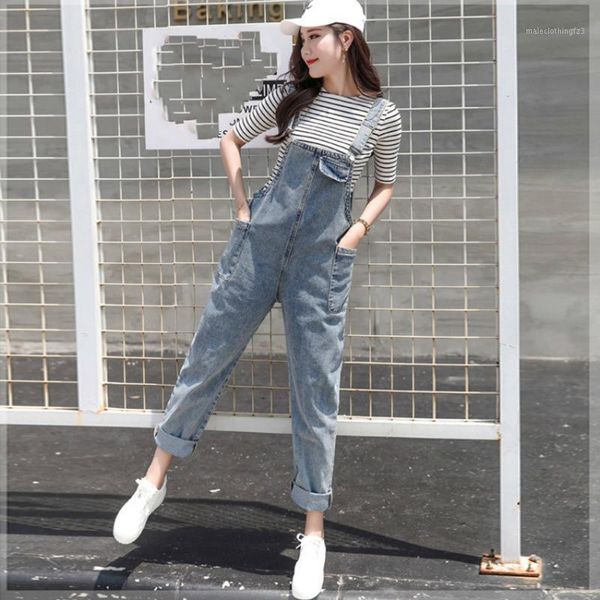 women's jumpsuits & rompers 2021 arrival women washed pocket denim sleeveless cowboy light blue basic overall1, Black;white
