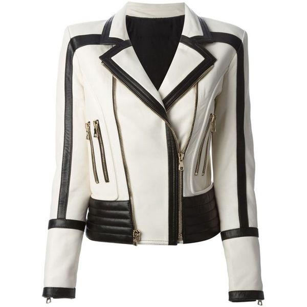 fashion designer motorcycle jacket women's black white color block synthetic leather jacket 201030
fashion designer motorcycle jacket women's black white color block synthetic leather jacket 201030