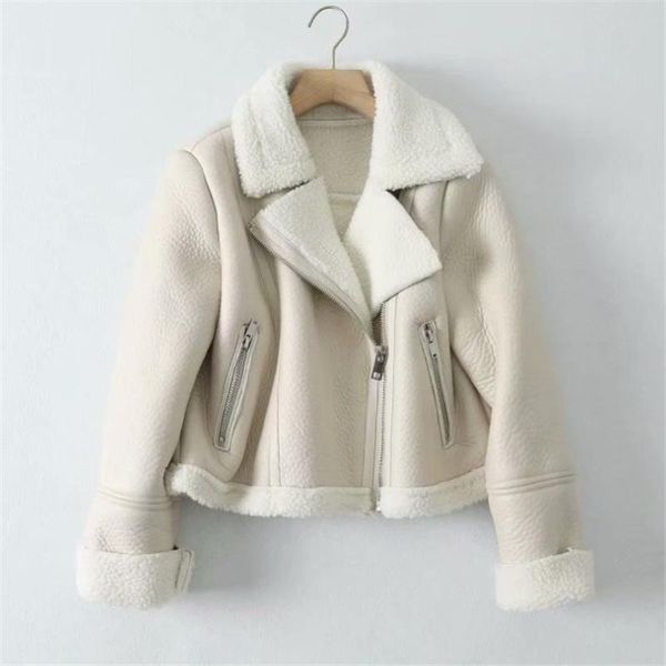 women's jackets winter faux lamb leather jacket women wool coat thickened locomotive lapel pu outerwear female, Black;brown
women's jackets winter faux lamb leather jacket women wool coat thickened locomotive lapel pu outerwear female, Black;brown