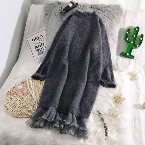 fashion sweater women korean version over the knee autumn and winter sweater for women 2020 new knitted dress, White;black
fashion sweater women korean version over the knee autumn and winter sweater for women 2020 new knitted dress, White;black