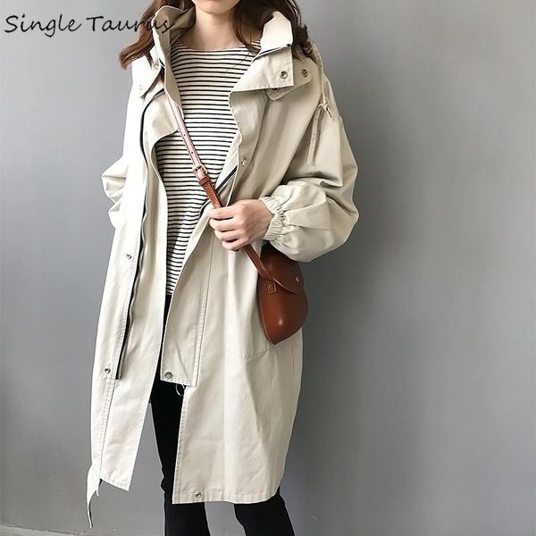 england style women long coat khaki long sleeve zipper hooded trench femme streetwear causal fall korean trench coat for women, Tan;black
england style women long coat khaki long sleeve zipper hooded trench femme streetwear causal fall korean trench coat for women, Tan;black