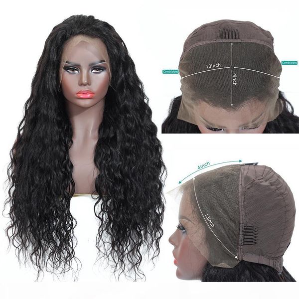 long lace front human hair wigs 13x4 water wave lace front wig humain hair for black women natural black brazilian remy wig 180%, Black;brown
long lace front human hair wigs 13x4 water wave lace front wig humain hair for black women natural black brazilian remy wig 180%, Black;brown
