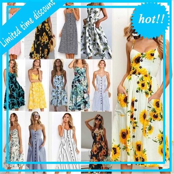 2021 summer fashion v-neck backless flowers beach women boho button retro dot leisure dress party clothing, Black
2021 summer fashion v-neck backless flowers beach women boho button retro dot leisure dress party clothing, Black